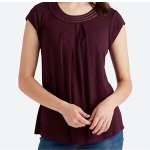 DANIEL RAINN NWT Scoop-neck Pleat Detail Knit Top - xsp